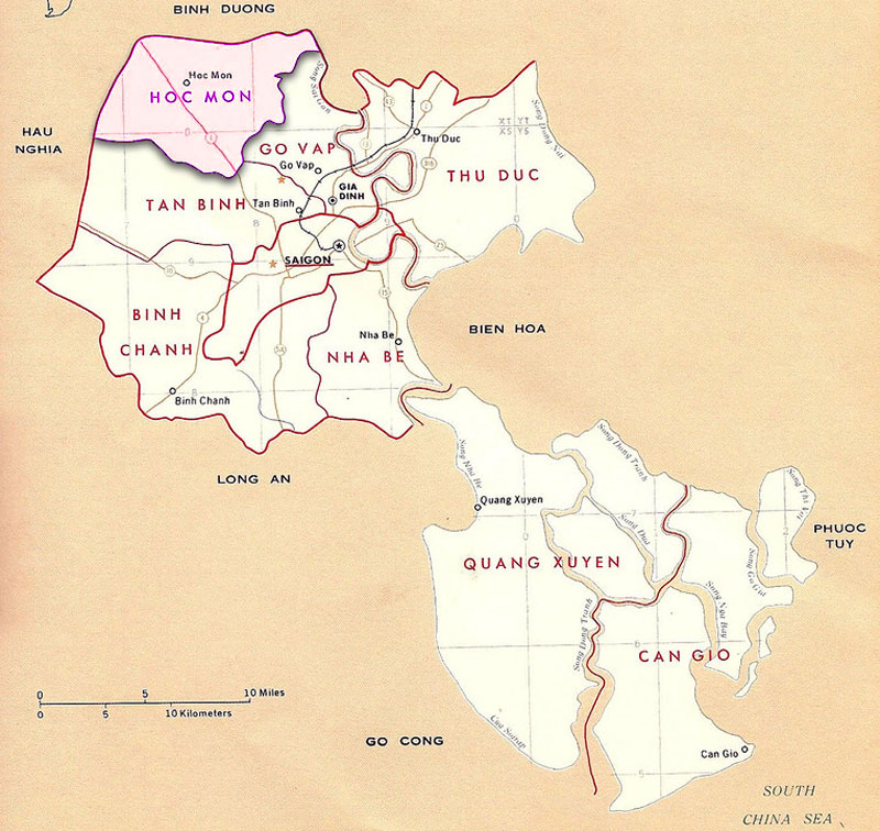 Map of Hoc Mon District 